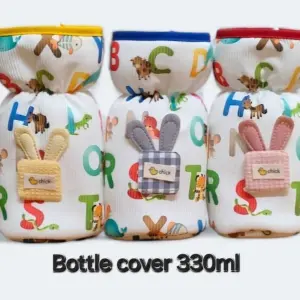 Oly Baby Soft Plush Bottle Cover for Wide Neck 330ml Baby Feeding Bottles – Stretchable, Washable & Easy Grip (Multicolor)