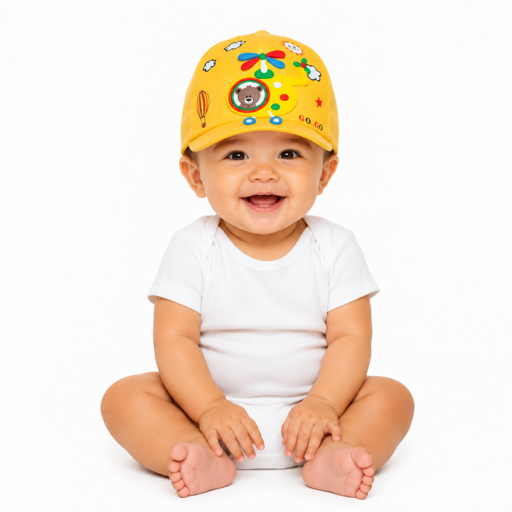 OLY BABY Cartoon Fan Baseball Cap for Kids Yellow